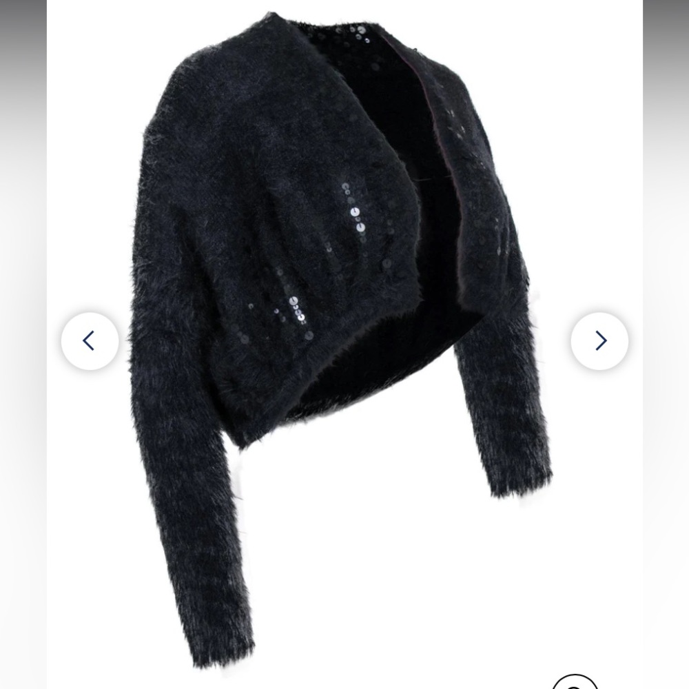 Anthropologie Knitted & Knotted Fuzzy Sequin Cardigan | small